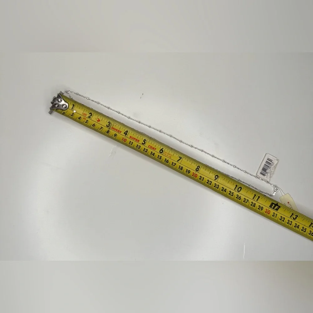 Sterling Silver Singapore Chain with Bead Stations – 24” – Italian .925 – FAS - Picture 5 of 7